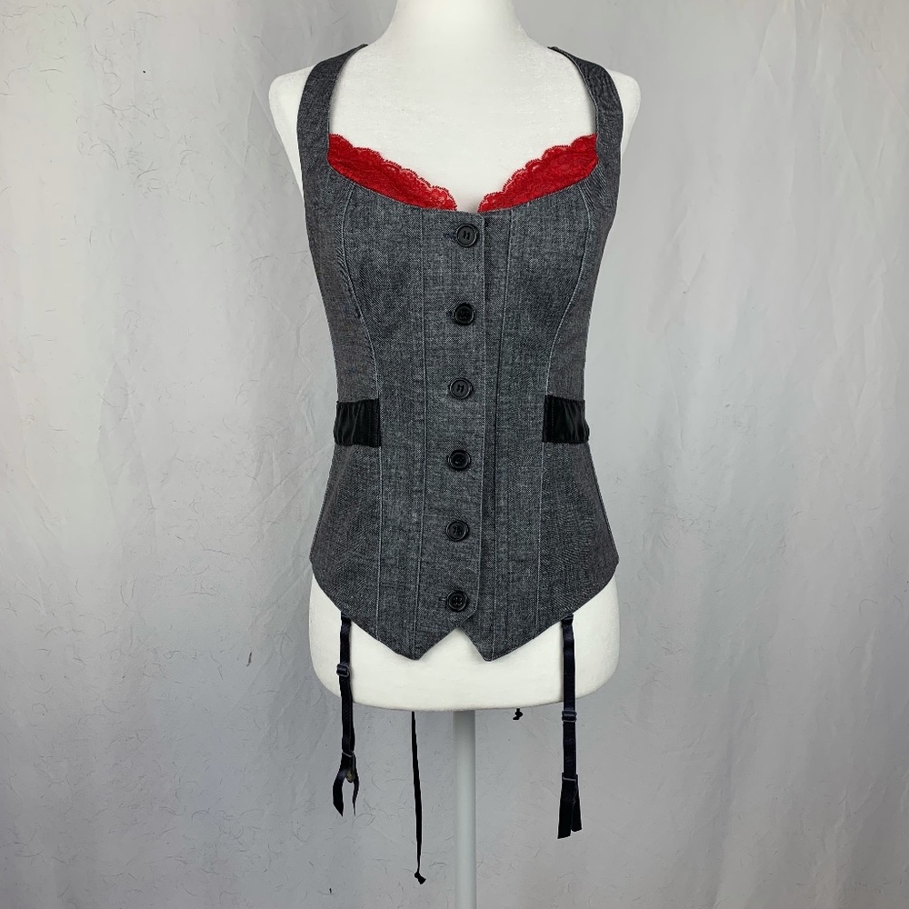 Fredrick's of Hollywood Denim Button up Corset